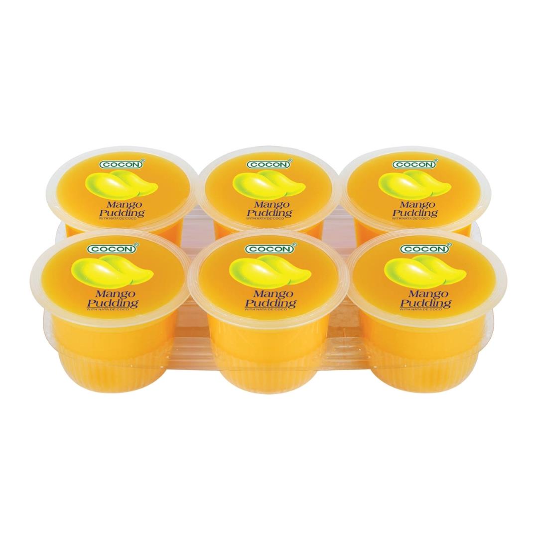 Cocon mango jelly pudding with coconut gel pieces (British brand)