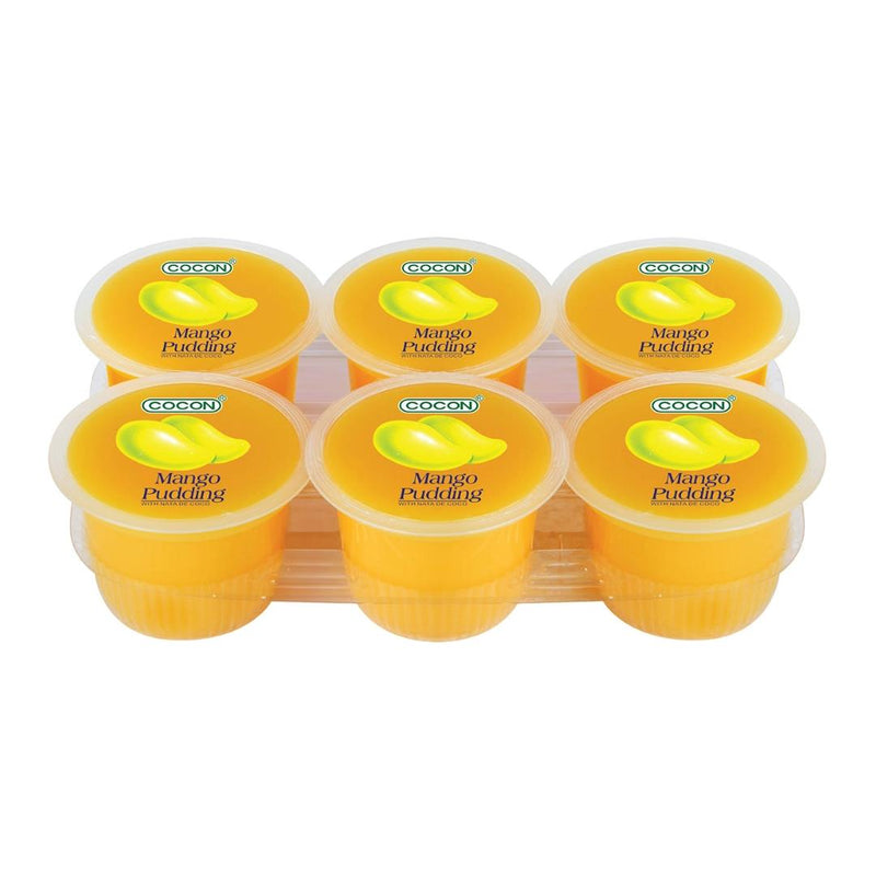 Cocon mango jelly pudding with coconut gel pieces (British brand)