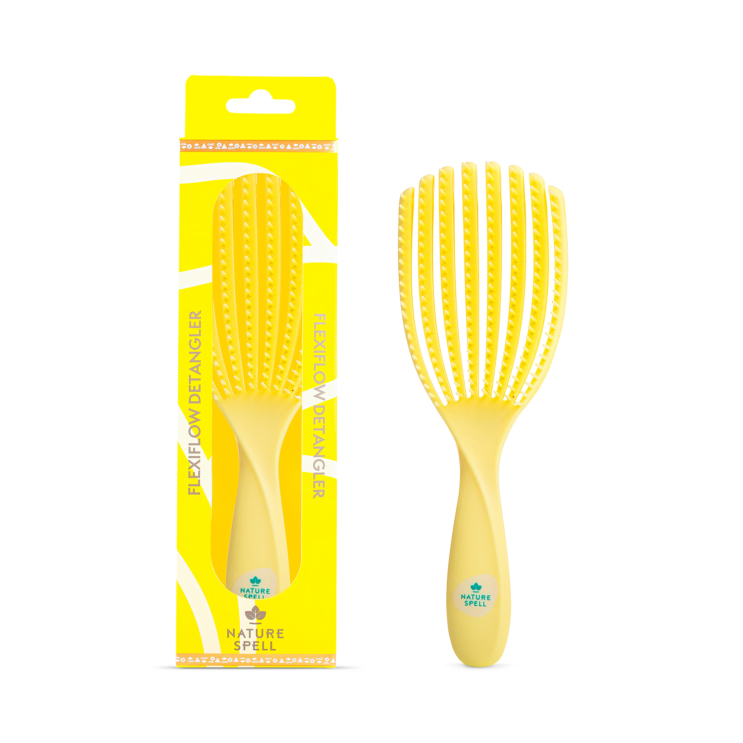 Nature Spell detangler brush yellow, UK version
