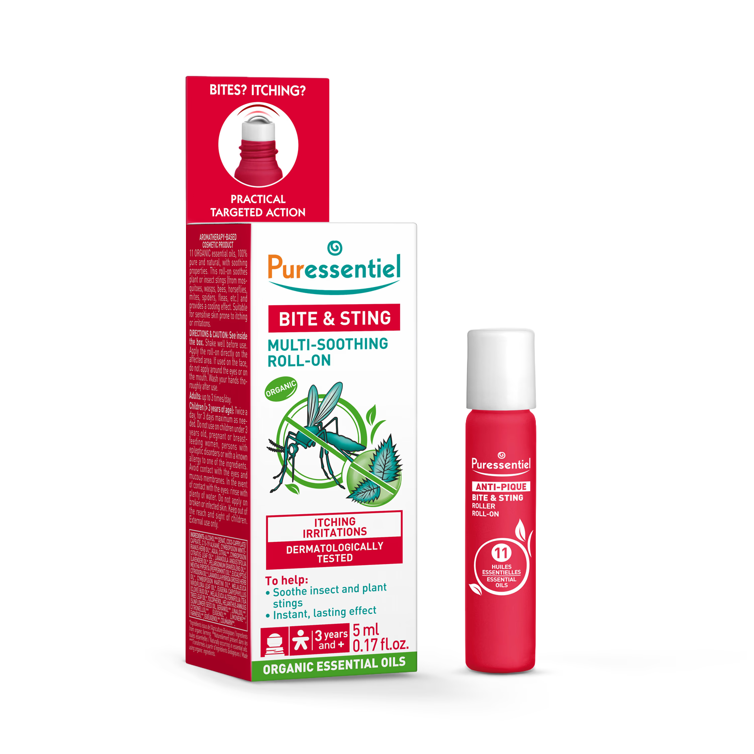 Puressentiel bite and sting multi-soothing roll-on 5ml, UK version