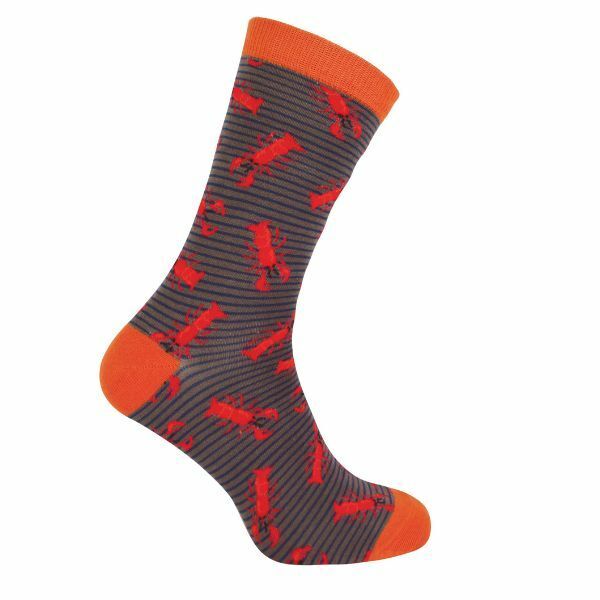 Mr Heron Mens Animal Design Bamboo Socks 6-11 UK GOODS Superdrug Lobster (Grey)  