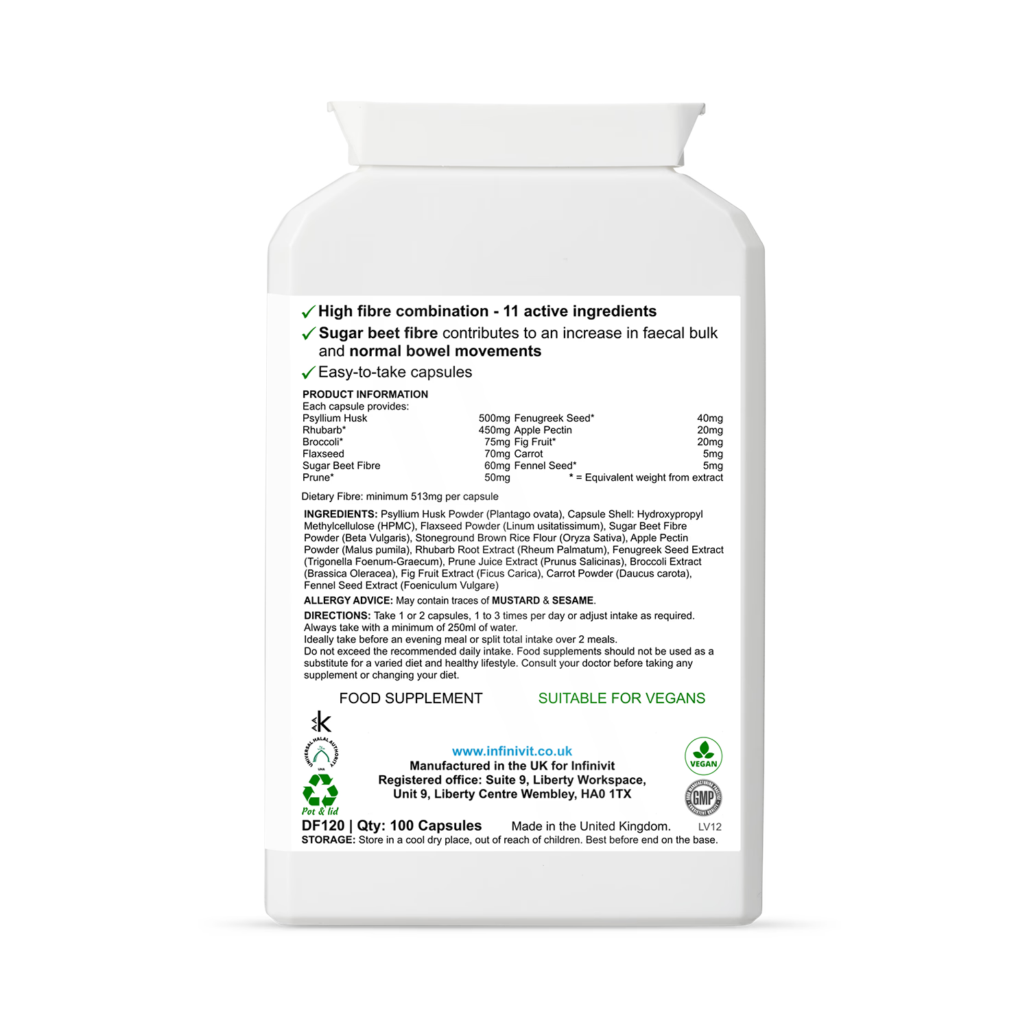 InfiniVit multi fibre complex capsules 100 count, UK version