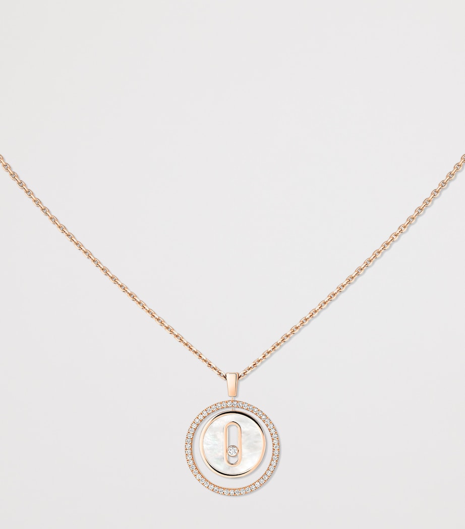 Messika pink gold diamond mother-of-pearl necklace 0.18ct (British brand)