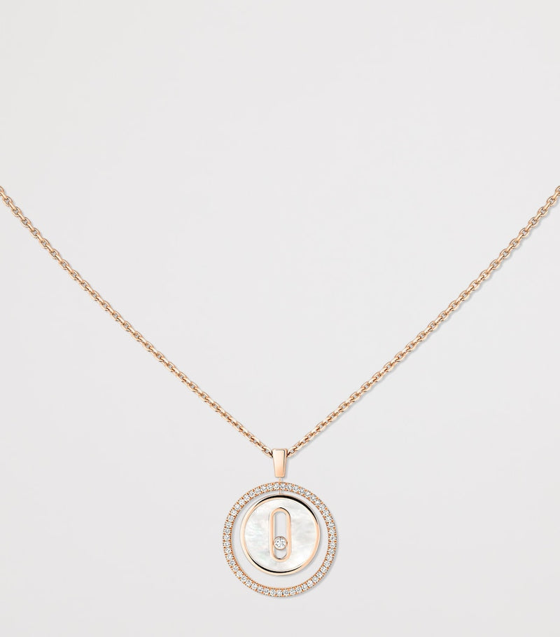 Messika pink gold diamond mother-of-pearl necklace 0.18ct (British brand)