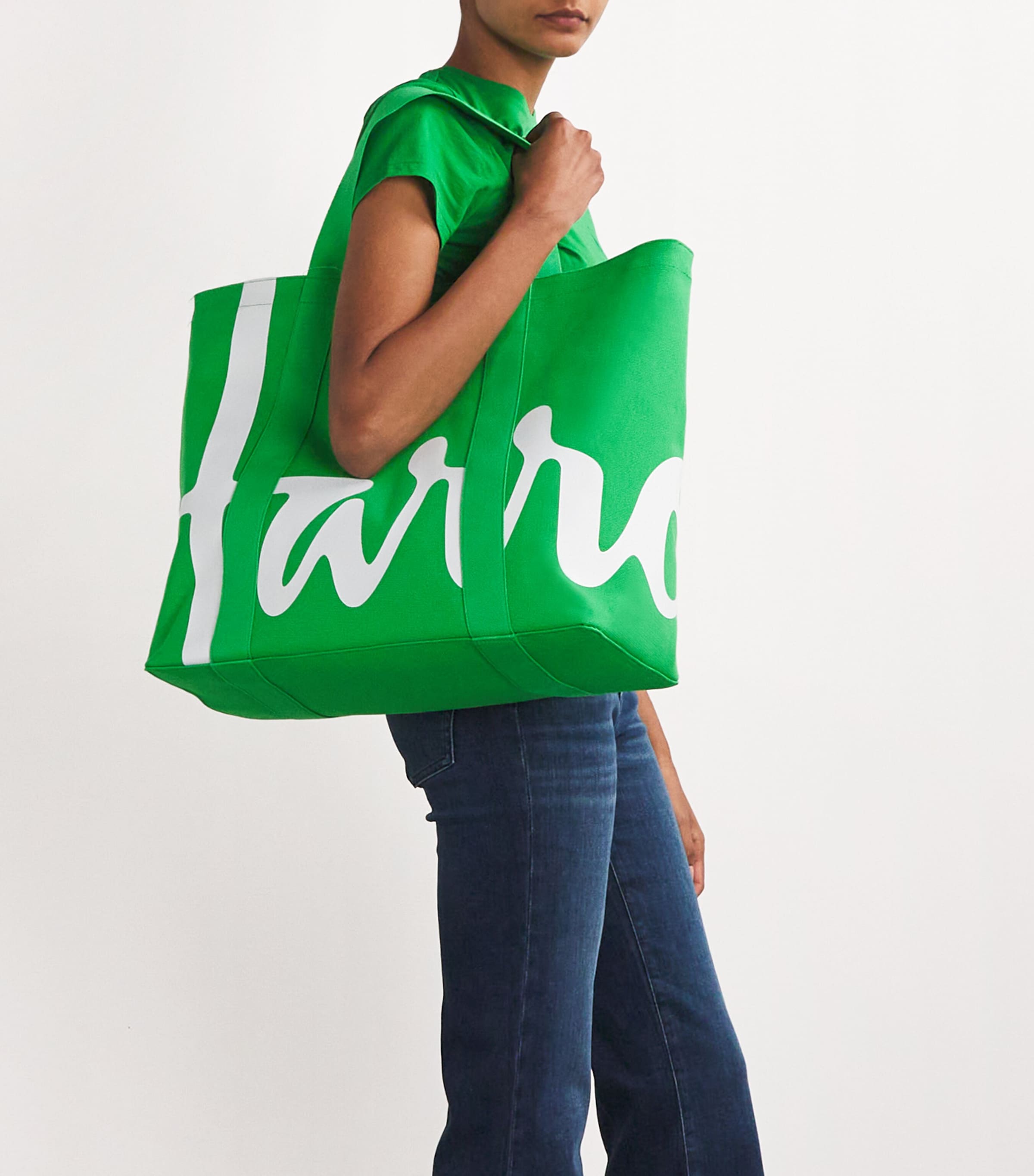 Harrods Large Cotton Tote Bag with logo, UK version