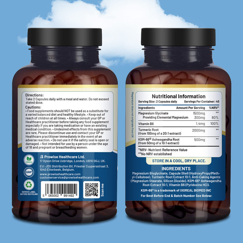 Prowise Healthcare 4-in-1 magnesium glycinate supplement 90 vegan capsules (British brand)