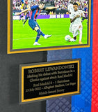 Leipzig Galleries Robert Lewandowski signed Barcelona debut jersey display 102x92cm (British brand)