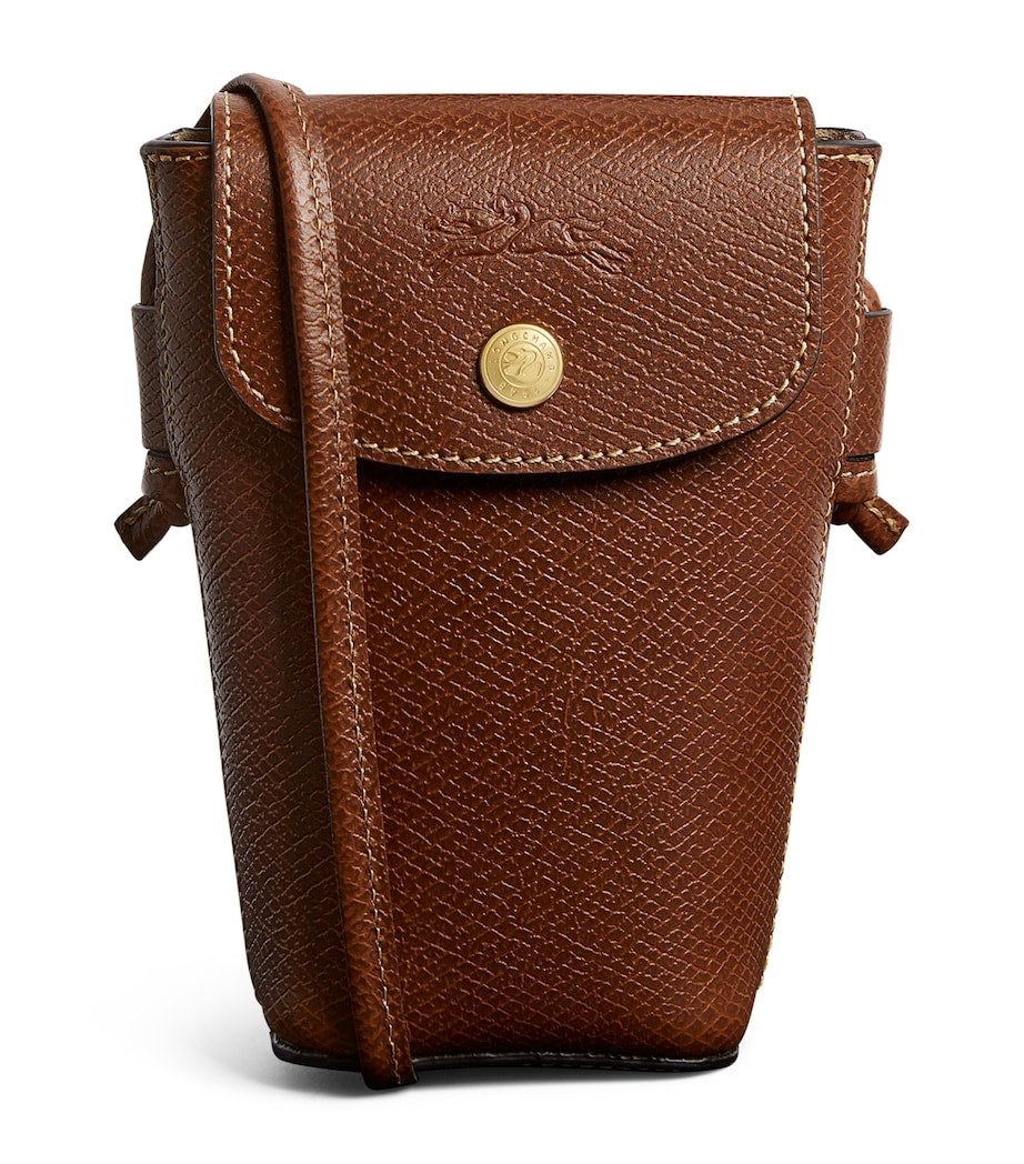 Longchamp Épure leather phone case with strap, UK version