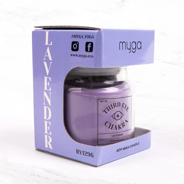 Myga purple Third Eye chakra candle 250g (British brand)