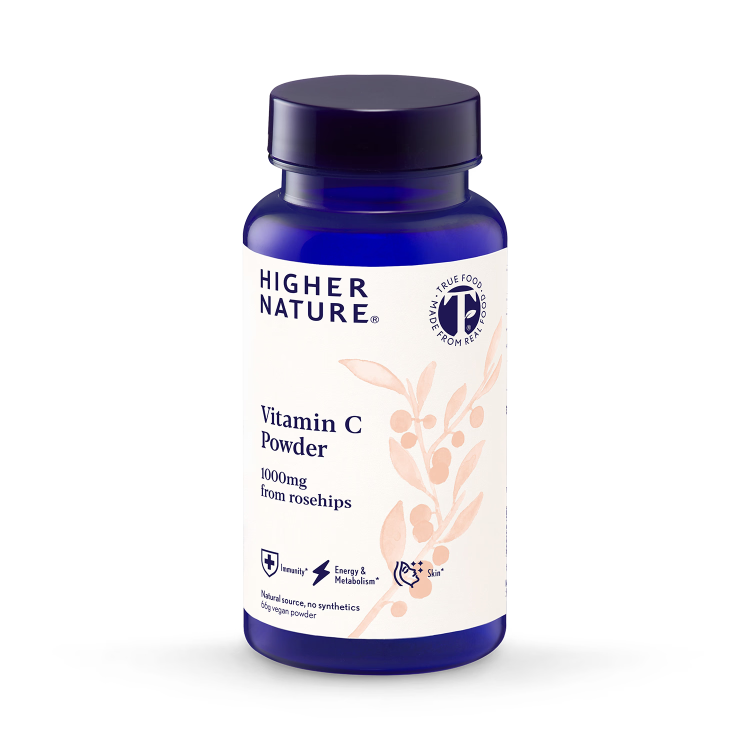 Higher Nature rosehip vitamin C powder 66g, UK version