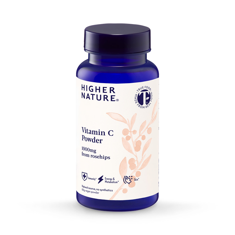 Higher Nature rosehip vitamin C powder 66g, UK version