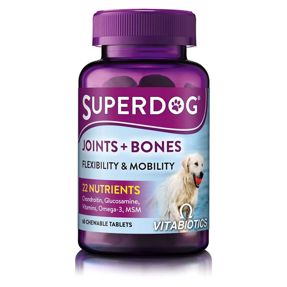 Vitabiotics SuperDog Joints & Bones - 60 Chewable Tablets GOODS Boots   