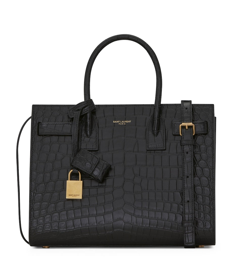 Saint Laurent Sac de Jour croc-embossed leather tote (British brand)