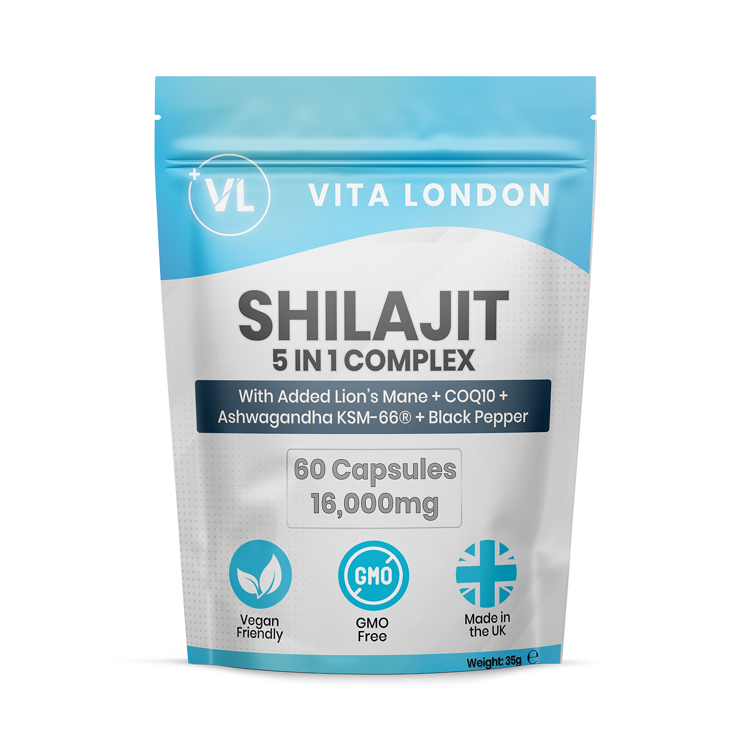 Shilajit 5-in-1 Complex capsules 60 count (British brand)