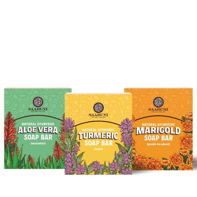 Superdrug Saabuni Soap Bar Collection Set with 3 Soaps - Turmeric, Marigold and Aloe Vera- Buy online at McGrocer