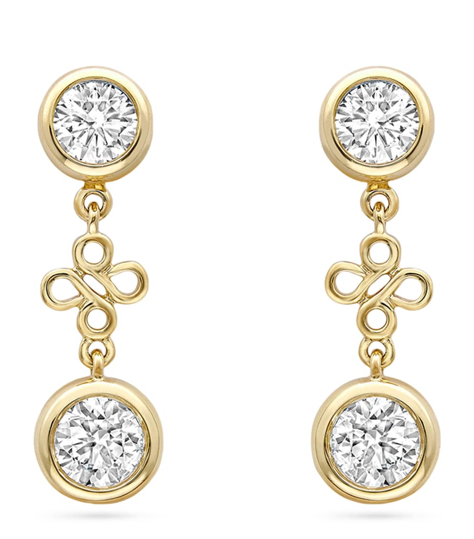 Boodles yellow gold and diamond beach earrings, UK version