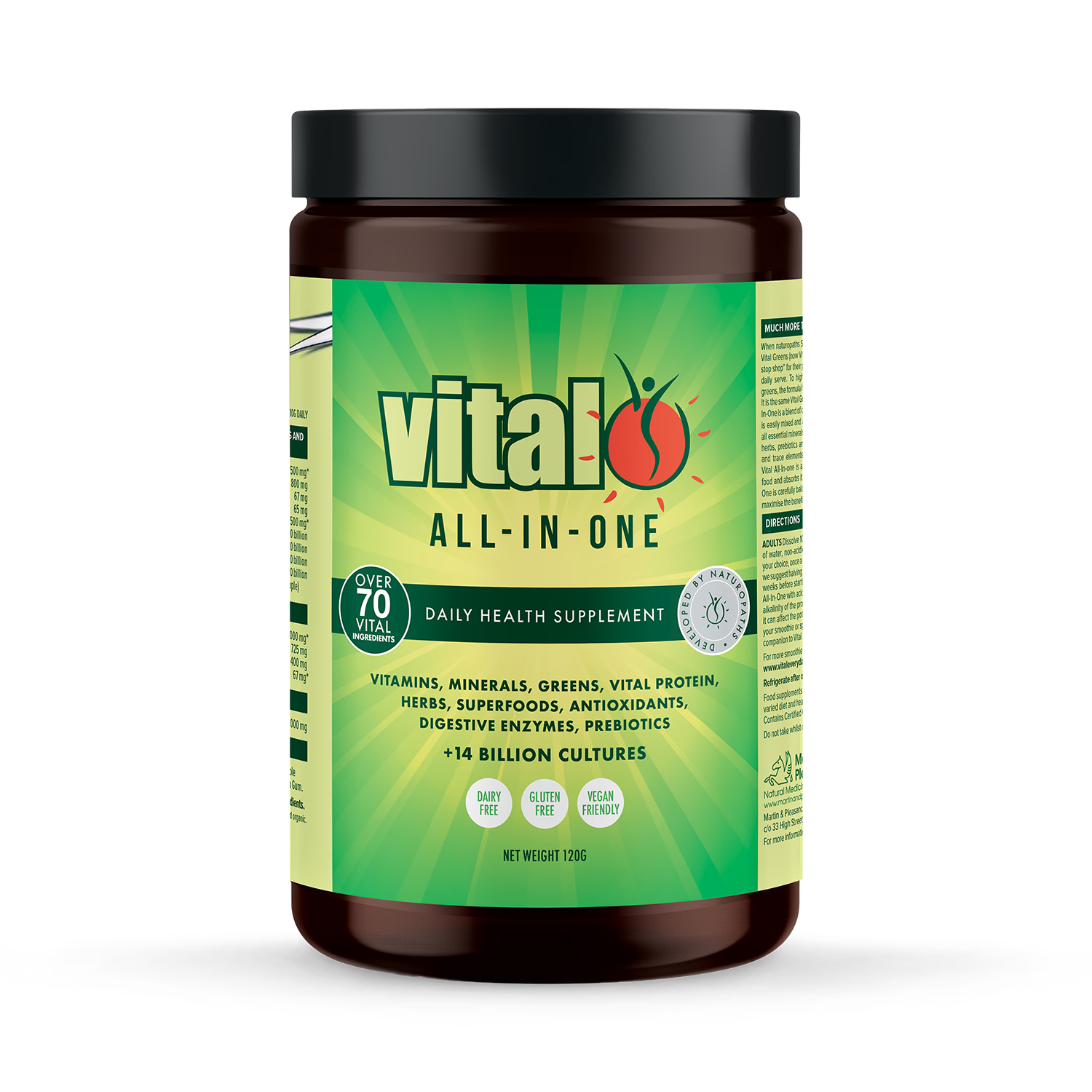 Vital All-in-One powder supplement 120g, imported from the UK