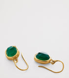 Monica Vinader gold vermeil green onyx earrings, imported from the UK