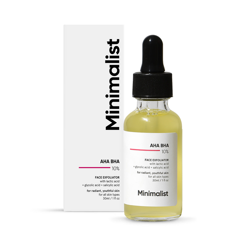 Minimalist AHA BHA 10% face exfoliator 30ml, imported from the UK
