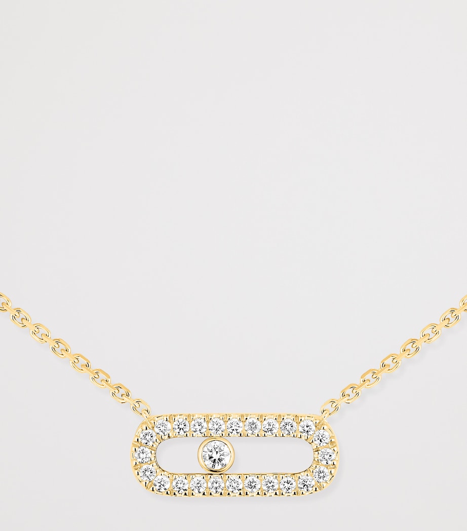Messika Move Uno yellow gold diamond pavé necklace 0.22ct (British brand)