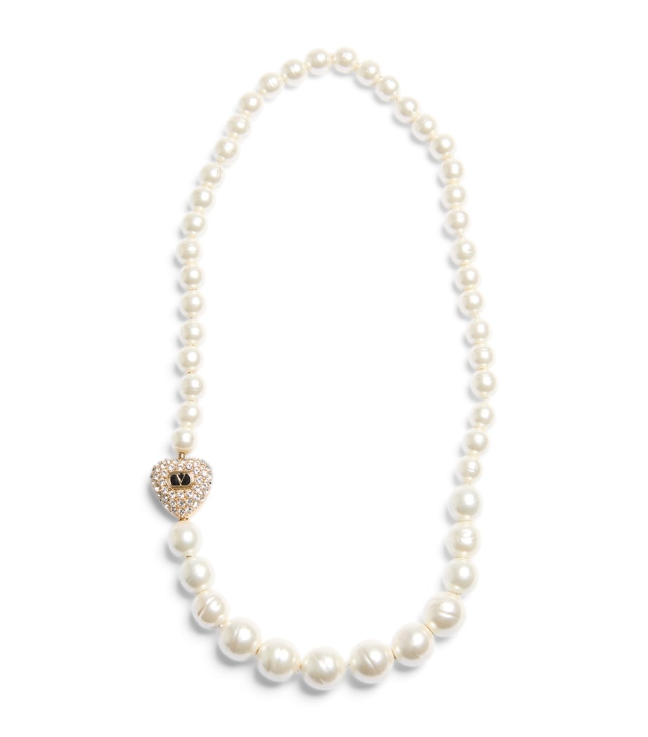 Valentino Garavani Coeur Royal beaded necklace with crystals - British product