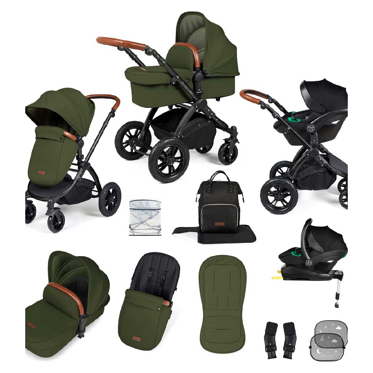 Ickle Bubba Stomp Luxe all-in-one Travel System Black/Woodland/Tan/ Pack Size 1 GOODS Boots   