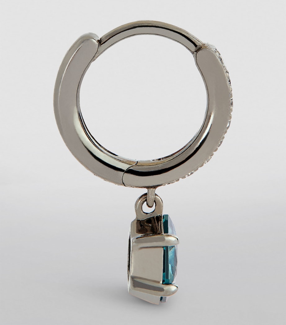Eva Fehren diamond sapphire hoop earrings, imported from the UK