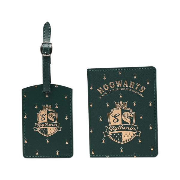 Harry Potter Slytherin passport holder and luggage tag set (British brand)