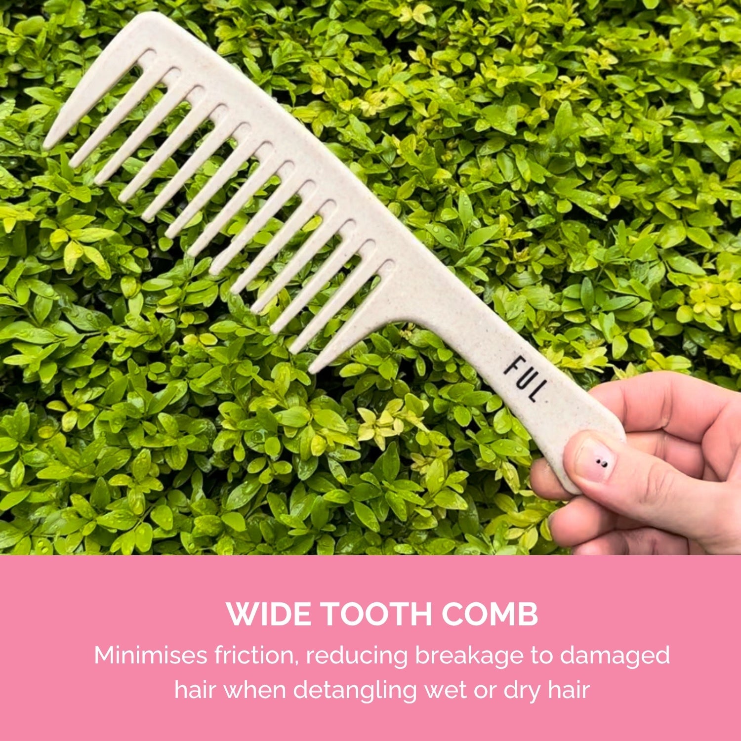 Ful wide tooth comb for wet and dry hair, UK version
