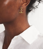 Tilly Sveaas gold-plated T-bar drop earrings (British brand)