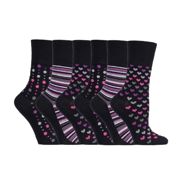 Gentle Grip 6 Pack Ladies Non Elastic Bamboo Socks