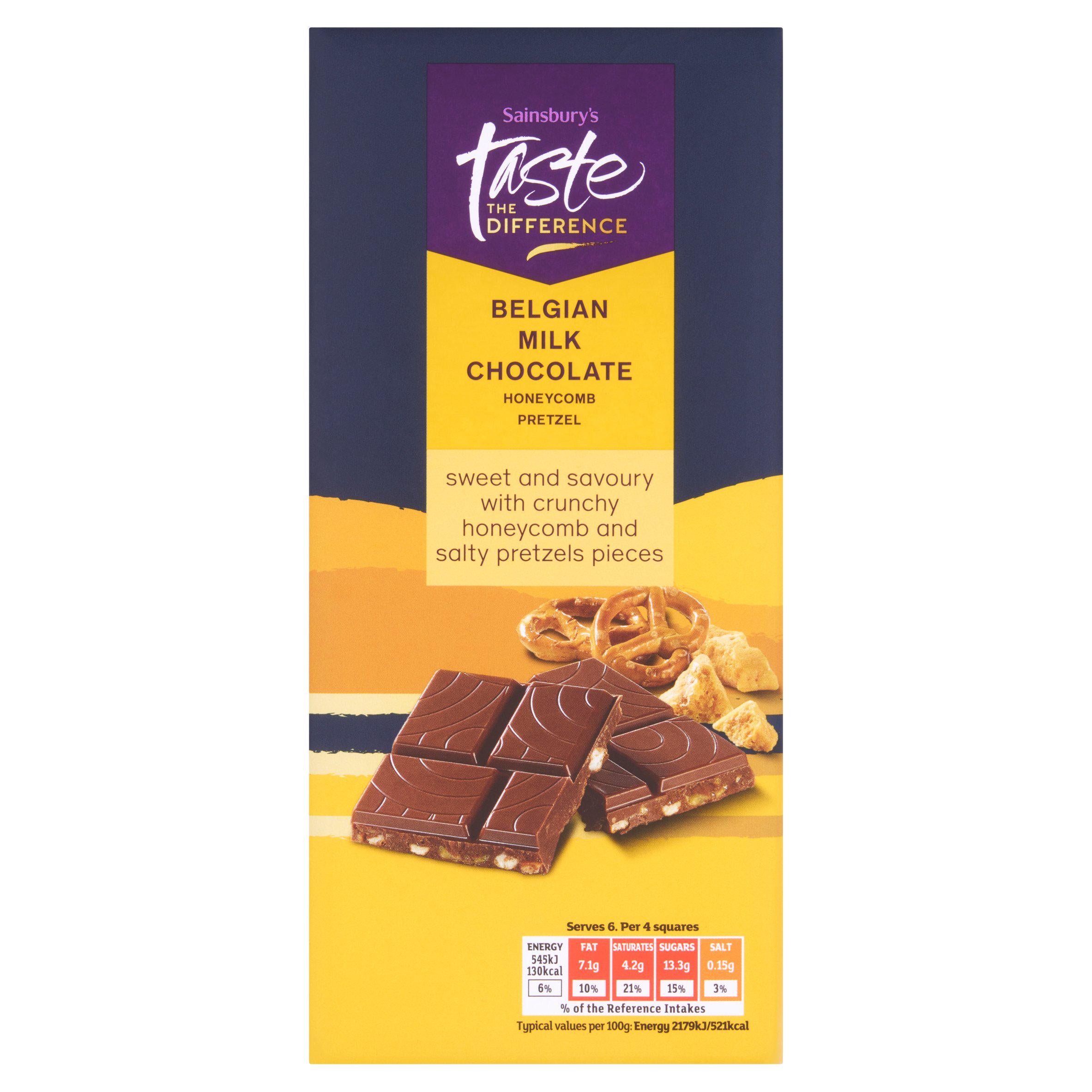 Sainsbury's Belgian Milk Chocolate Honeycomb Pretzel, Taste the Difference 150g GOODS Sainsburys   