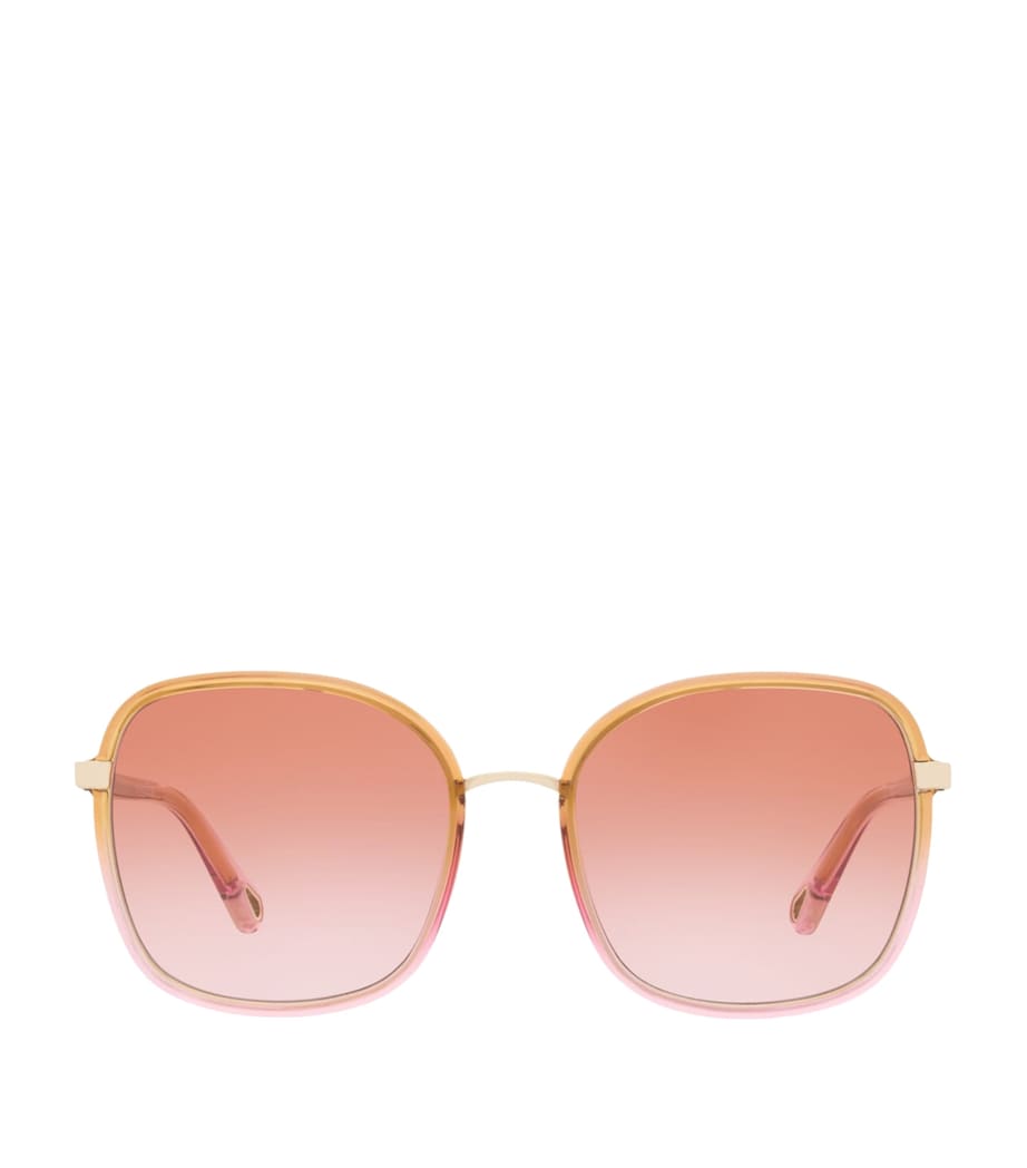 Chloé oversized square sunglasses with graduated tint (British brand)