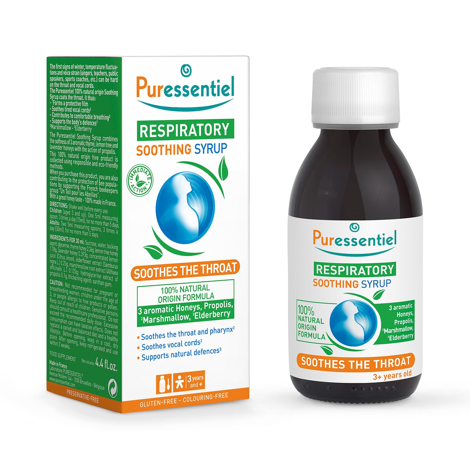 Puressentiel Respiratory Soothing Syrup 125 ml, imported from the UK