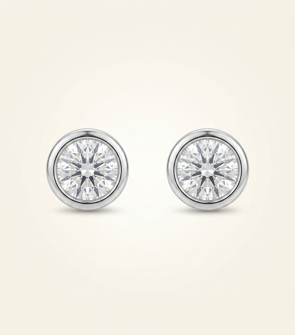 Cartier yellow gold diamond stud earrings 4.5mm - British product