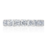 2.00ctw Round Brilliant Cut Claw Set Eternity Ring, Platinum in 6 Sizes