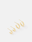 Accessorize 14ct gold plated star hoop earrings 2 pack - British product