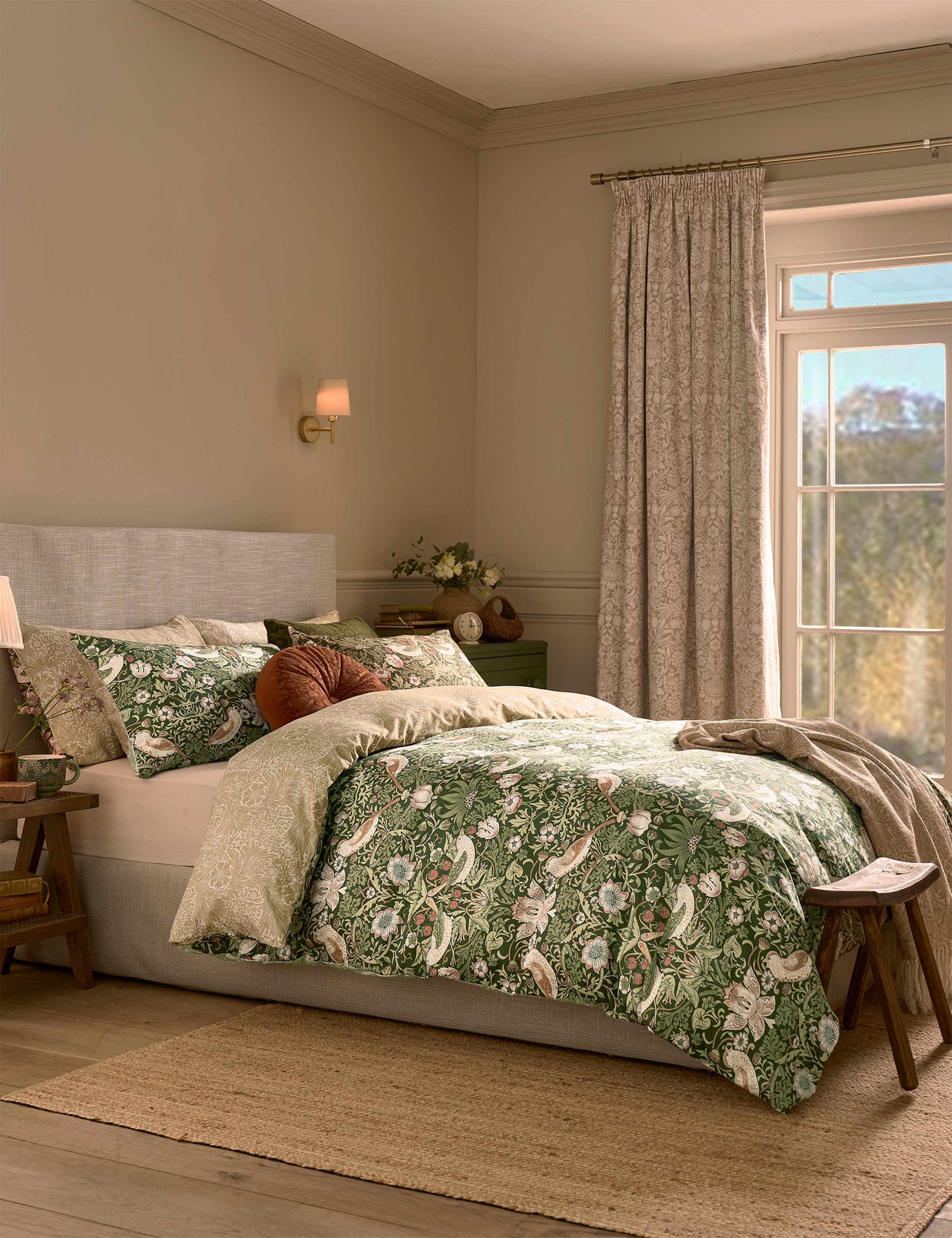 William Morris Strawberry Thief pillowcases cotton sateen, imported from the UK