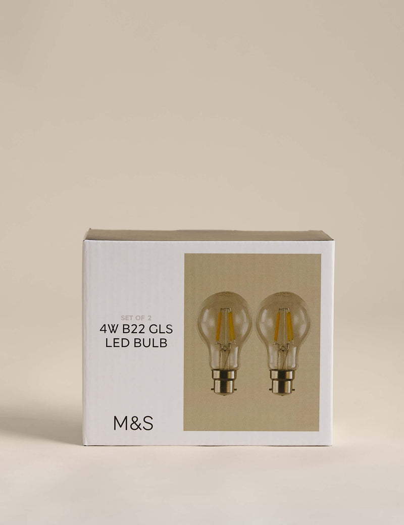 B22 GLS LED light bulbs 2 pack 4W - British product