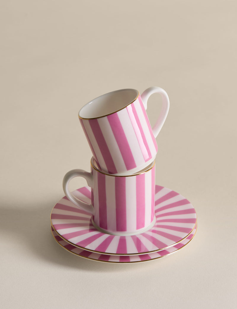 Bone china espresso cup and saucer set 2 pack (British brand)