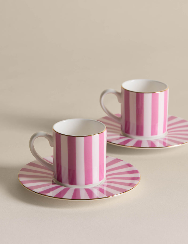 Bone china espresso cup and saucer set 2 pack (British brand)