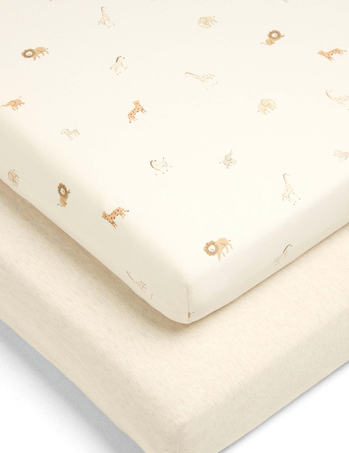 Mamas & Papas born to be wild cotbed fitted sheets 2 pack, imported from the UK