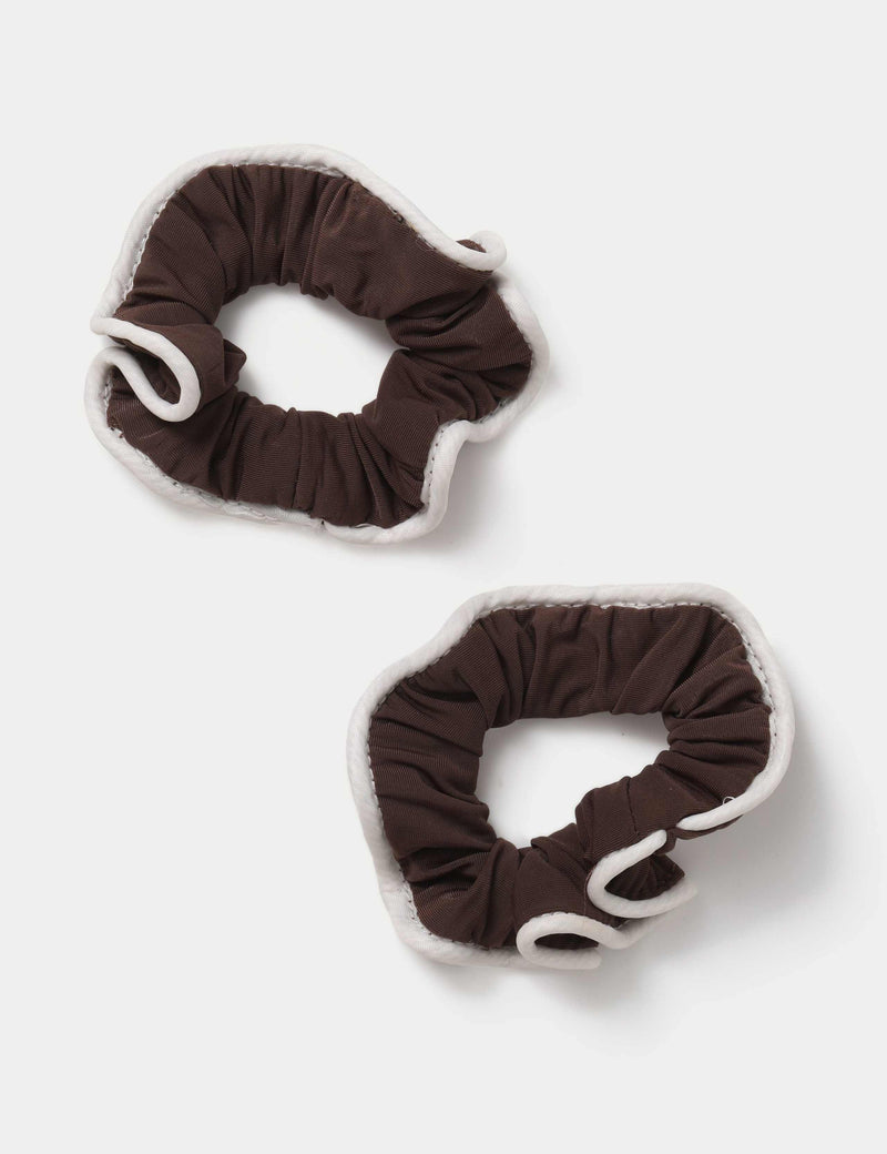 Brown mini scrunchies set 2 pack, imported from the UK