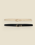 Sosandar 2 pack skinny waist belt monochrome gold buckle, UK version