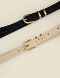Sosandar 2 pack skinny waist belt monochrome gold buckle, UK version