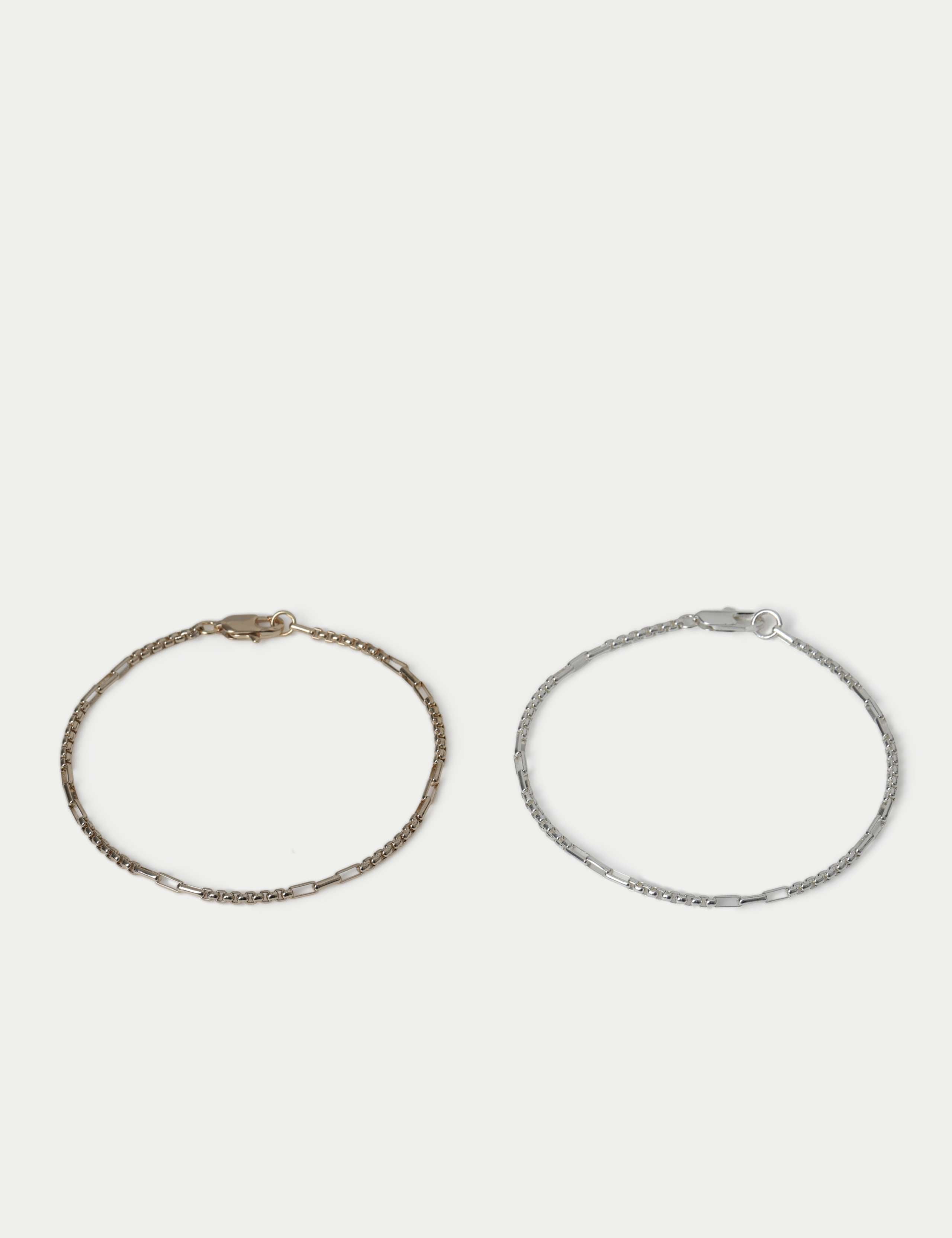 Chain bracelet 2 pack real leather natural stones, imported from UK