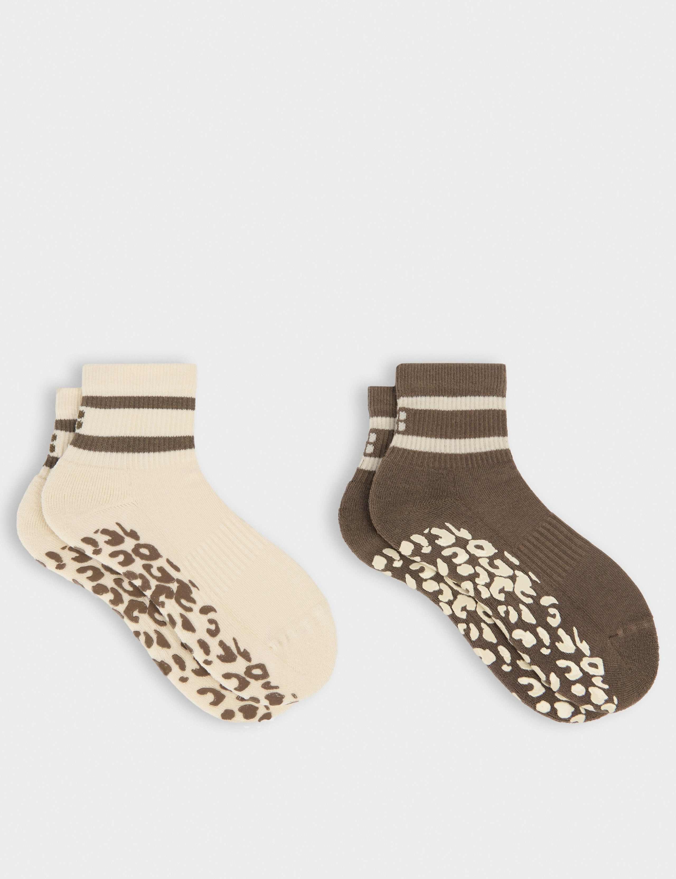 Sweaty Betty animal print Pilates socks 2 pack, UK version