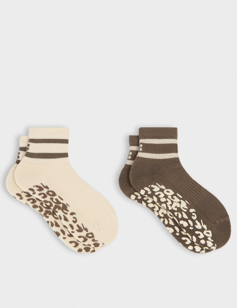 Sweaty Betty animal print Pilates socks 2 pack, UK version