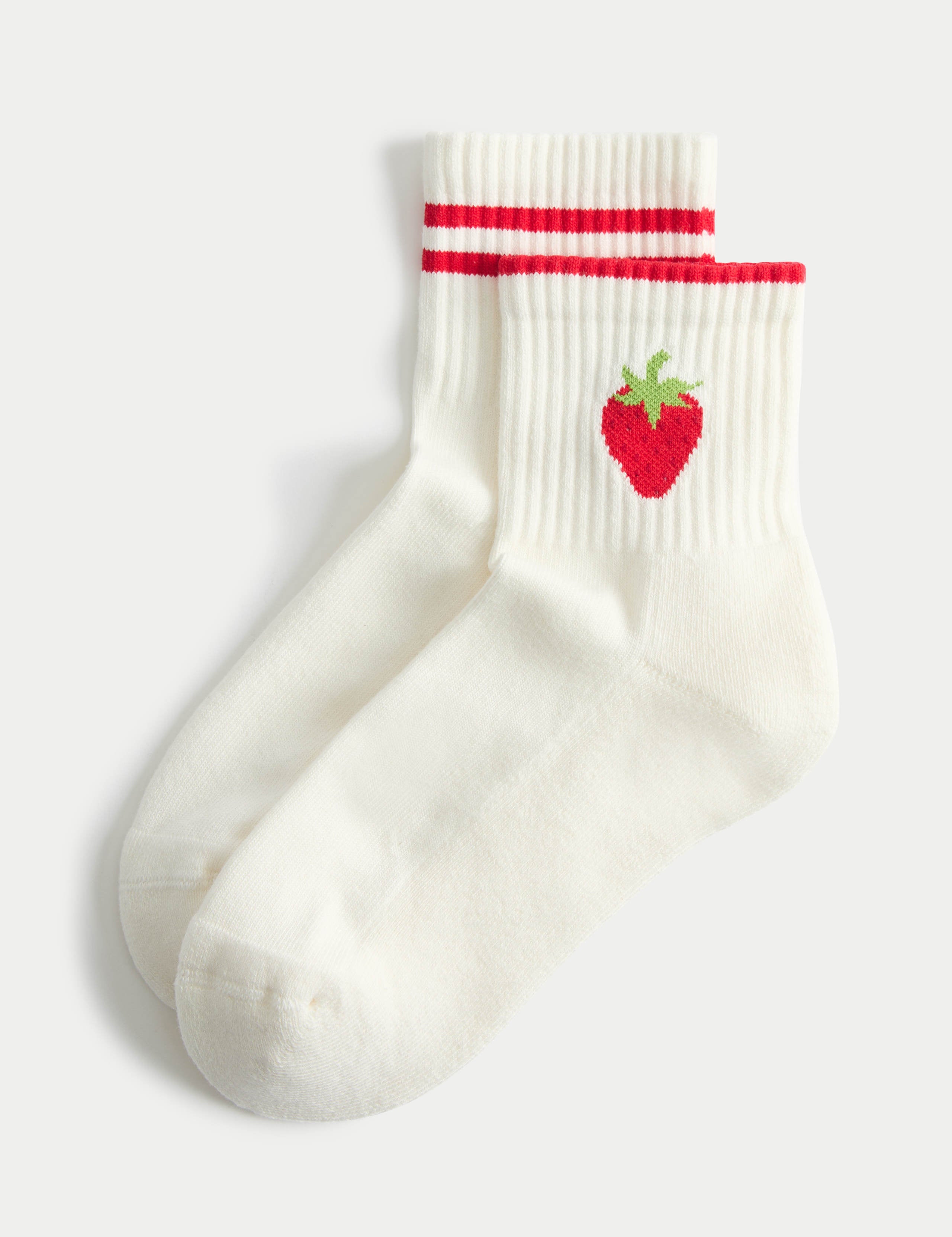M&S cotton rich fruit quarter socks (British brand)