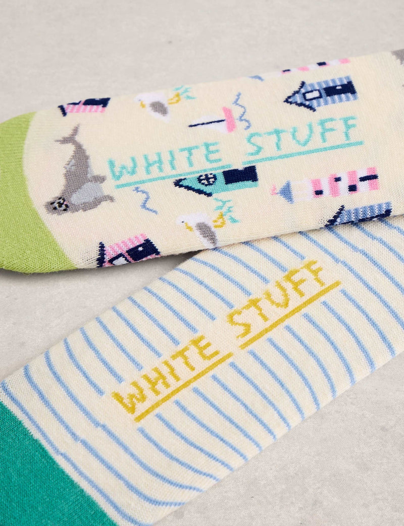 White Stuff patterned footsies 2 pack, UK version